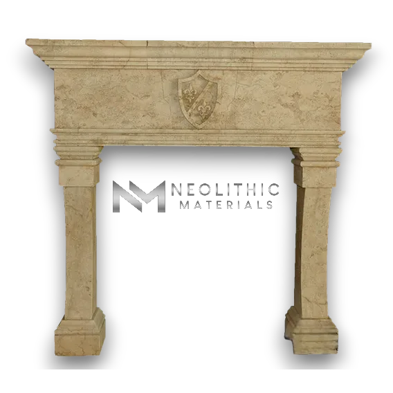Limestone Fireplace Mantel - Image 1